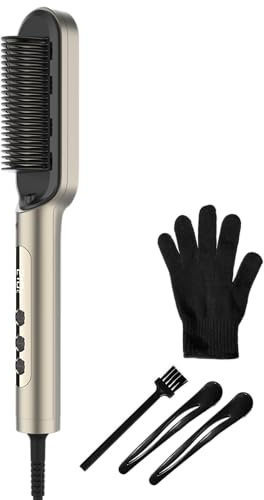 Cecotec Cepillo Alisador con Tecnología de Iones InstantCare Lisse IonTech. 23 Dientes, 9 Ajustes de Temperatura, Revestimiento Cerámico, Calentamiento en 30s, Chips Antiquemaduras, Guante y Clips