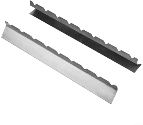 Upluxmira Lot de 2 supports de barbecue en acier pour 6 et 9 brochettes, empilables, support de cuisson uniforme, accessoire de barbecue en plein air, fumoirs et fours, argenté (9 emplacements)