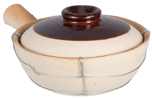 Zerodeko Pentola di Terracotta per Riso Cinese Cucina Tradizionale con Coperchio Resiste al Calore per Zuppe Stufati e Porridge da Persone
