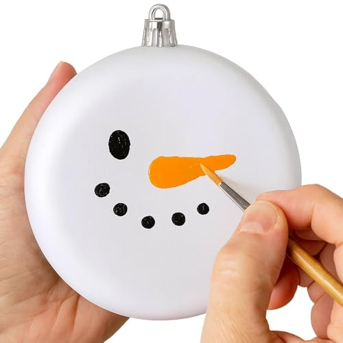Sleetly DIY Christmas Ornaments for Crafts, Flat, Blank & Paintable, White