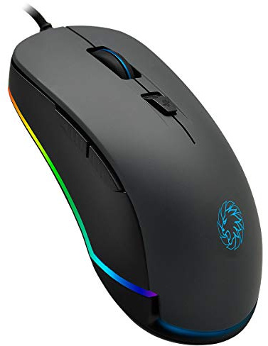 GameMax Strike RGB Gaming Mouse Wired, 6D Optical, 7 Buttons, 2000 DPI Adjustable, Comfortable Grip, Ergonomically designed with LED Button | Black