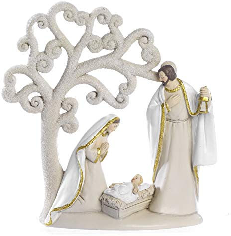 Paben Noel PRESEPE Natività in Resina con Albero della Vita 15.6 cm Natale