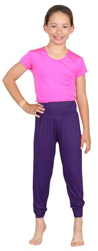 Janisramone Flickor Barn Plaine Hareem Baggy Alibaba Leggings Byxor Stretchy Harem Byxor, Färg: blå, 13-14 �r