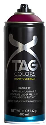 TAG Colors - G400A058 Vernice Spray per Graffiti ORION RED da 400 ml, 6 Bombolette Professionali per Writers e Street Artists, Smalto Full Coverage a Lunga Tenuta, Finitura Opaca, 100% Made in Italy