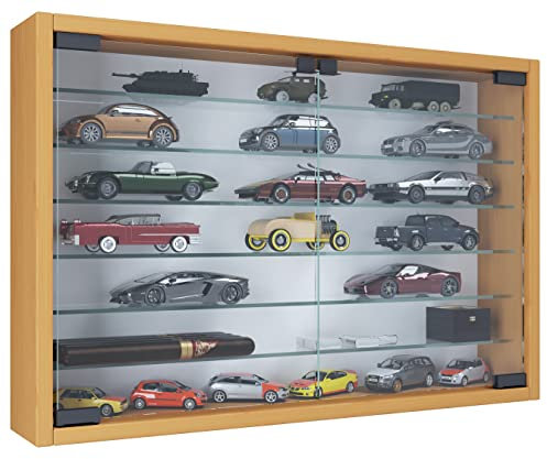 VCM | Glasvitrine hängend | Vitrine Glas mit ESG-Sicherheitsglas | Maße: H. 40 x B. 60 x T. 10 cm | Modern und platzsparend | Mandosa XL