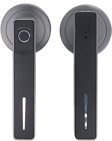 Manija de Puerta Inteligente Huella Digital, Cerradura de Puerta Cerraduras de Puerta de Entrada sin Llave con Manija, Pomo de Puerta de Huella Digital con 2 Llaves Reconocimiento