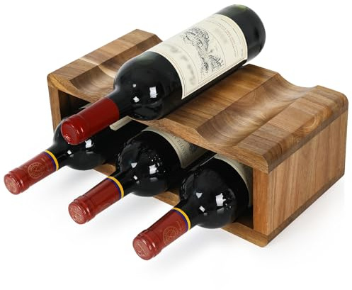 Jotboom Wood 6 Bottle Wine Rack Countertop,Small Tabletop Wine Holder