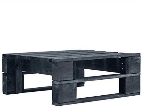 INLIFE Sgabello da giardino in legno, nero, 8,3 kg, 45761