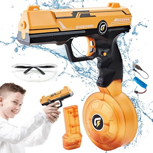 Vattenpistol elektrisk, barn vuxen vattenspray pistol elektrisk vattenpistol lång räckvidd 16FT, 60CC + 500CC stor kapacitet vattenpistoler för pool strandfest sommarleksaker