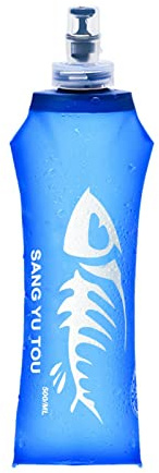1/2 stycken vikbar vattenflaska - reselämplig vattenpåse med läckagesäker | ventil | 500 ml vikbara vattenflaskor, rullbar dryckesflaska för vandring, cykling