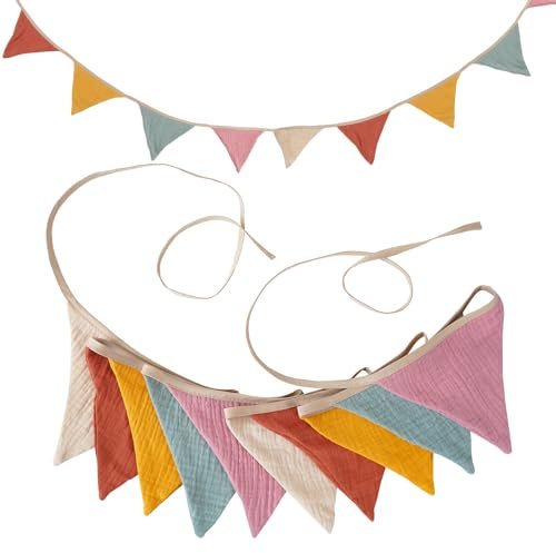 XiXiRan Bandiere Triangolari, 2.6m Gagliardetto Bandiera Triangolare Decorativa, Triangolo Bandiera Ghirlanda, Alta Qualità Bandierine, Adatto per Feste, Compleanni, Camerette, Decorazioni da Giardino