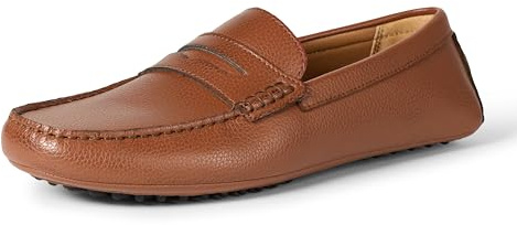 Amazon Essentials Men's Casual Driving Moccasin Loafers, Tan Faux Leather, 11 UK