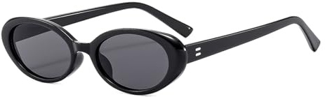 YAMEIZE Retro 90s Small Oval Sunglasses - for Women Men Classic Style Oval Glasses Vintage Shades UV400 Protection Outdoor