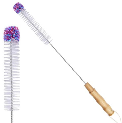 Gvolatee Flaschenbürste Lang 45cm, Reinigungsbürste mit Weicher Plüschbommel, Flaschenreiniger Bürste, Reinigungsbürsten Flasche, Flaschenbürsten Flaschen, Flaschenreinigung Tassenbürste