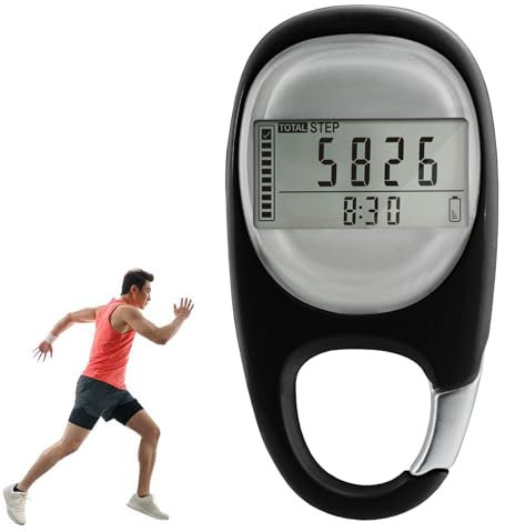 3D Pedometer Step Counter,Step Counter for Walking,Portable Sports Pedometer Clip On,for Walking Activity Time 7 Days Memory Walking Distance Miles/km Exercise Fitness Activity Calorie