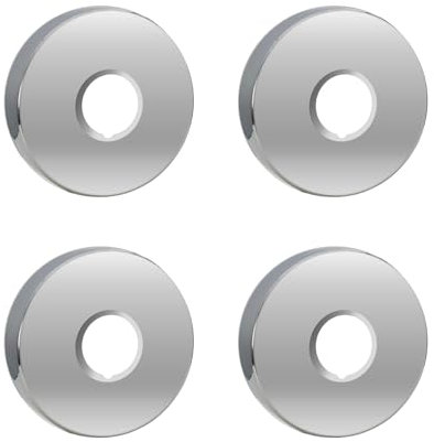 Hugwish Rosace Mitigeur Douche Acier Inoxydable (3/4) Ø 27 mm x Ø 80 mm x hauteur 19 mm 4pcs, Rosace Robinet, Garniture Pour Robinet De Douche Muraux (4, 80x19mm Argent)