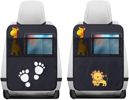 Koolwave Rückenlehnenschutz Auto Kinder 2er Auto Organizer,Organizer Rücksitz kinder, Wasserdichtes Plane Kick-Matten-Schutz für Autositz zurück