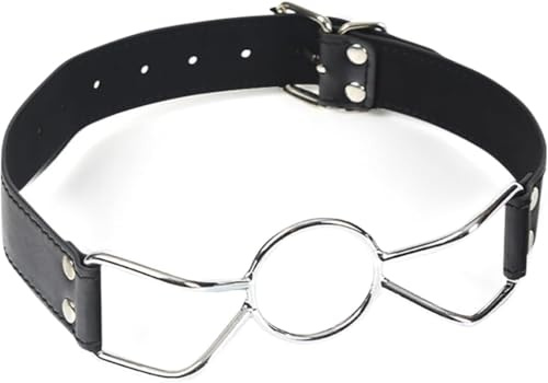 Mouth Gag Opening Gag Sex Toy for Adult Play Mouth Plug with Bondage Leather Strap Lips Ring Open Gag O Ring for Couples SM Sex Toys Flirt for Men Women