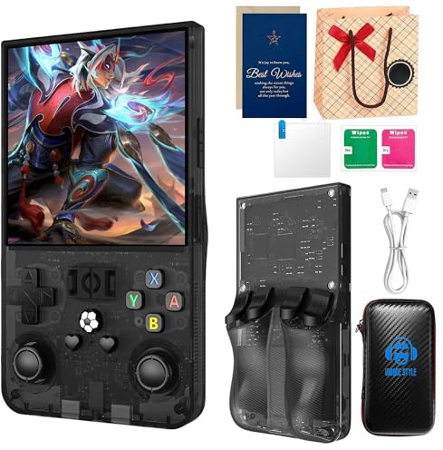 R36MAX 2025 Console di gioco portatile retrò, schermo 4K HD IPS da 4 pollici, sistema Linux open source, oltre 21000 giochi precaricati, memoria 128 GB, batteria 4000 mAh, console di gioco portatile