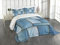 ABAKUHAUS Land Tagesdecke Set, Denim Patchwork-Muster, Set mit Kissenbezug Maschienenwaschbar, für Einzelbetten 170 x 220 cm, Blass Azur Blau