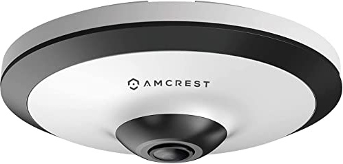 Amcrest Fisheye IP POE Camera, 360° Panoramic 5-Megapixel POE IP Camera, Fish Eye Security Indoor Camera, IVS Features and People Counting, MicroSD Recording, IP5M-F1180EW-V2 (White)