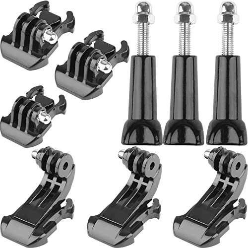 Action Kamera Mount Adapter 9 Stücke J-Haken Quick Release Schnalle Daumen Schrauben Actionkamera Halterungen Adapter Set Actionkamera Zubehör für Gopro Hero 11 10 9 8 7 und mehr