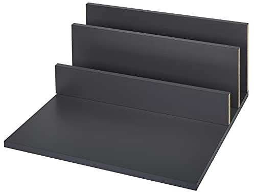 Set de Panneaux d'Aggloméré de Particules Fond et panneau arrière anthracite adapté au système de tiroirs JUNKER-SLIM profondeur de 500 mm et largeur du meuble de 800 mm (Épaisseur de 16 mm)