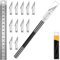 Artcut 1Pcs Scalpel, Cutter De Précision avec 10#11 Lame Scalpel, 1 Ruler, Scalpel Chirurgical pour Modelisme, Papier, Sculpture, Scalpel De Découpe, Petit Cutter, Cutter Precision (Noir)