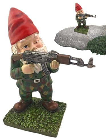 Hitrod Divertente gnomi da giardino, statuetta di nano da giardino, divertente scultura decorativa con dettagli vividi per prato, camera da letto, studio, giardino, cortile