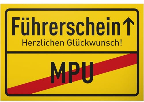 DankeDir! MPU Führerschein - 30 x 20 cm Schild Kunststoff - Fotobox Partydeko Requisiten Feier Accessoires Führerscheingeschenk - Geschenk Fahrer Deko Idee Karte Überraschung Party