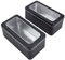 Goodma 2Pcs Rectangle Metal Tins Containers with Window Lids Mini Storage Canister Jars Set for Home Kitchen, Office and School Supplies, 22.5 x 11.5 x 9 cm (Black)