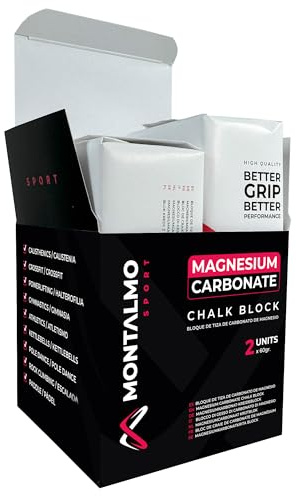MONTALMO Bloques de Magnesio para Escalada, Crossfit, Calistenia, Halterofilia, Pole Dance, Pádel, Kettlebell, Fitness, Entrenamiento Deportivo | Chalk Block | Tiza de Magnezia para Manos