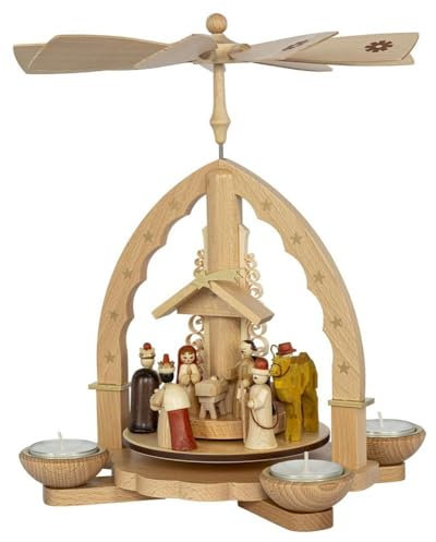 Rudolphs Schatzkiste Piramide di Cristo Nascita per lumini e candele, altezza 27 cm