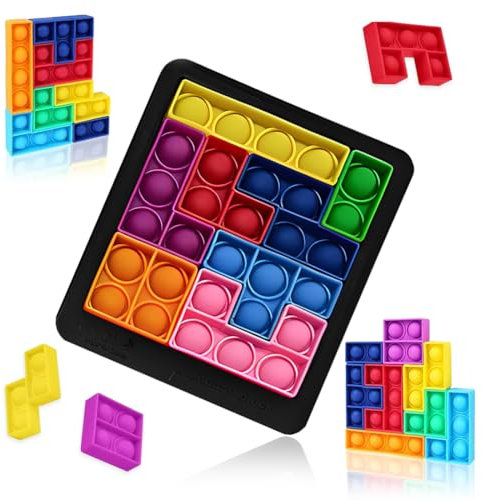 Pop It Giochi Antistress, Bambini Gioco Sensoriale, IQ Puzzle, Poppit Giocattolo Educativo, Bubble Fidget It Toy, Antistress Giochi Rompicapo Giocattoli Fidget Toys per Bambini e Adulti