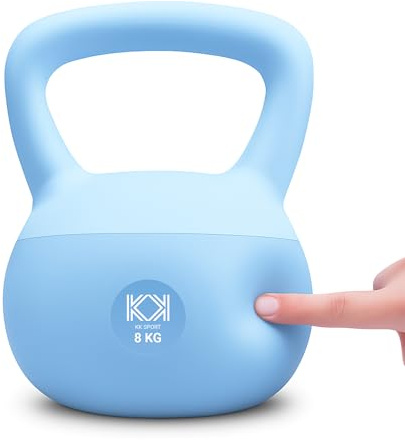 KK Soft Kettlebell Available 2kg 4kg 6kg 8kg 10kg 12kg | Neoprene Coated Home Gym Weights | Fitness, Strength Training, Cardio Workout for Men & Women