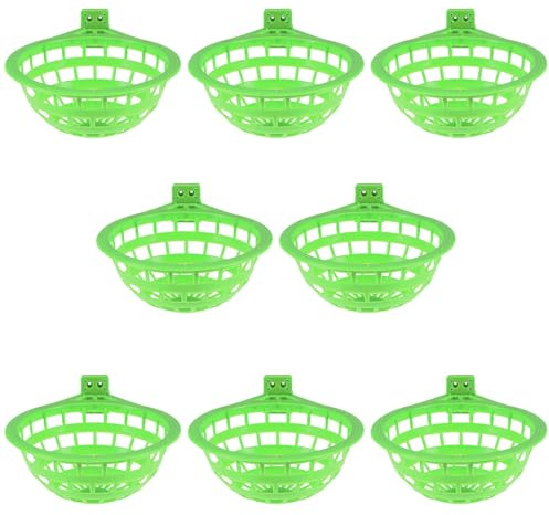 ARTSEWPLY 8 Nido di Plastica per Uccelli Piccoli, Contenitore Rotondo per Nidificazione, Materiale Plastico Verde, Adatto per Fringuelli e Domestico