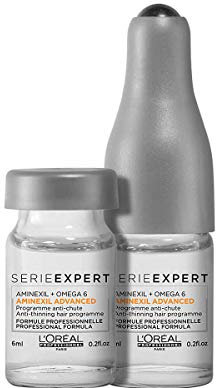 L'Oréal Paris Serie Expert Aminexil Advanced, Anti-Haarausfall Intensiv-Kur, Serum für dünner werdendes Haar, stimuliert Haarwachstum & pflegt die Kopfhaut, 10x6 ml