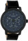 Oozoo Herrenuhr Chrono Look mit Lederband 45 MM Schwarz/Blau C10509