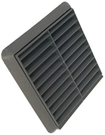 Fixed Louvered Wall Vent Grille 100mm / 4 Grey Anthracite RAL 7016 External Exterior Ducting Air Round Spigot Fly Screen