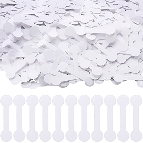 Zonon 1000 Pieces Barbell Jewelry Tags for Necklace Earring Price Identify, White Round Identification Labels, Self Adhesive for Bracelet, Ring, Clothing Display