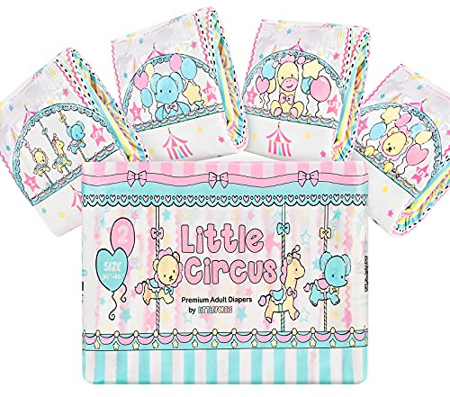 LittleForBig Tryckta Vuxenblöja 10 Stycken - Lilla Cirkus (Large 91-116 cm)