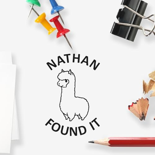 Self-Inking Llama Treasure Tracker Geocaching Log Stamp for Geocaching Dads - Tftc Logs Easy Press & Print Stamping, 3/4 Size, Available in 11 Vibrant Ink Colors - Ideal for Community Programs