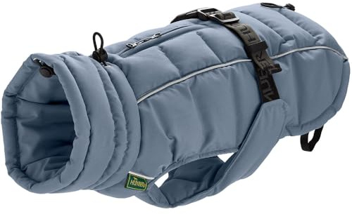 HUNTER Hundemantel Paxson, Farbe: taubenblau, stylischer Puffermantel, wasserabweisend, reflektierende Details, idealer Sitz, warme Wattierung, maschinenwaschbar, Größe: 30