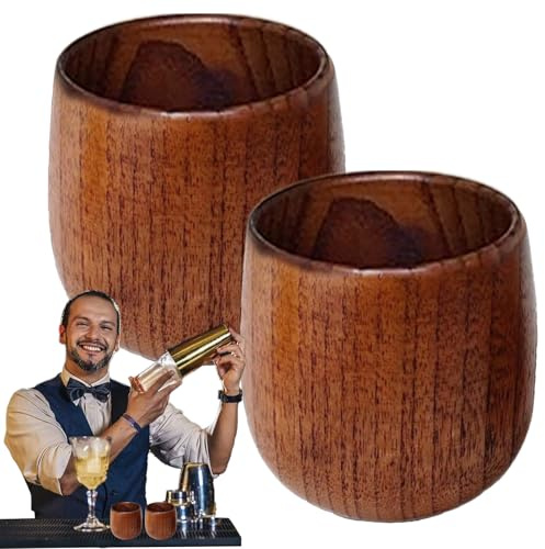 Confezione da 2 bicchieri in legno bourbon, tazza da whisky carbonizzata, bicchiere da whisky in legno, tazza vintage da whisky Graal, migliora l'esperienza di degustazione del vino, regalo per uomini