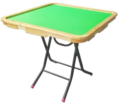 ZGCrumphant Foldable Mahjong Table Simple mahjong table folding household solid wood sparrow portable dining dual-purpose square hand rubbing(Type3)