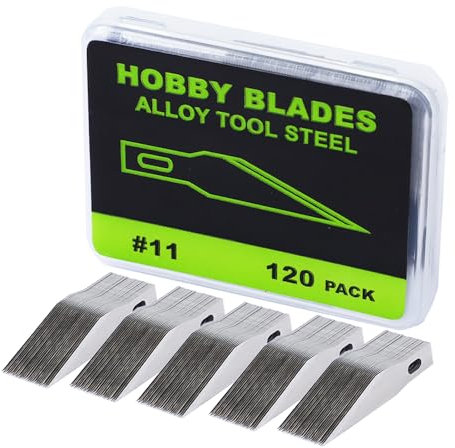 Headley Tools Ultrasharp Cuchillas de bisturí #11 para bisturís, cuchillos de pasatiempo, cuchillos de artesanía - incl. caja de almacenamiento (120 Unidades)