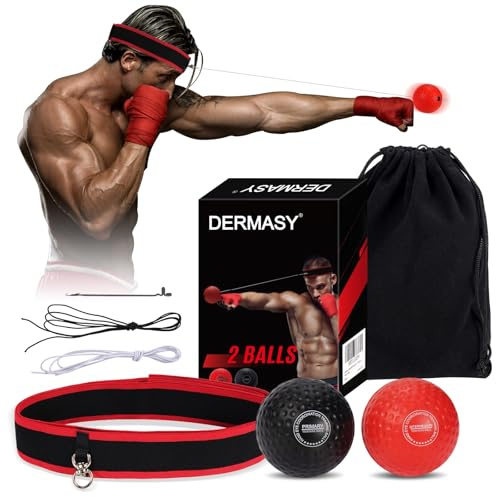 Dermasy Upgraded Boxing Training Ball with Headband Perfect for Reaction, Punching Speed, Fight Skill, Fitness, Boxing Equipment for Man Women and Kids