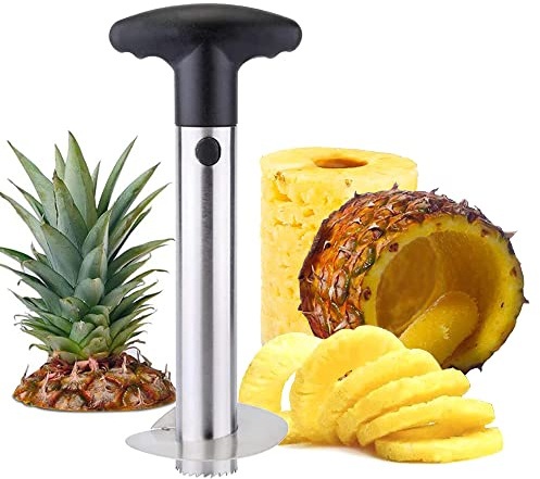 Ananas kärnskärare rostfritt stål frukt ananas skalare skärare för enkel kärnborttagningsverktyg med avtagbart handtag