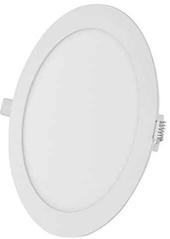 EMOS LED Panel 18 W, runde 1500 lm Einbauleuchte, Deckenleuchte in Weiß mit Durchmesser 22,5 cm, extra flach, Einbautiefe 2,1 cm, Lichtfarbe warmweiß 3000 K, inkl. LED-Treiber