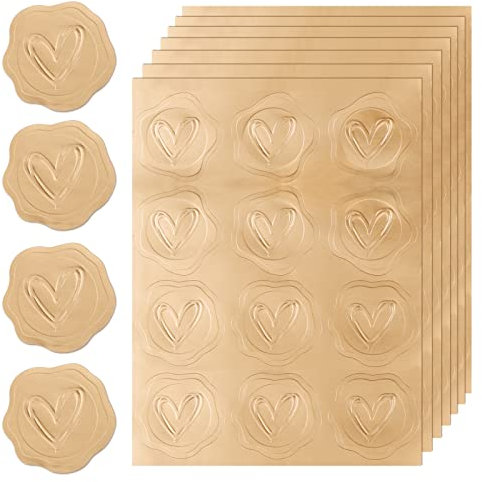 240 Stück 3,5cm Herz Wachssiegel Selbstklebend Briefumschlag Aufkleber Umschlagaufkleber Siegelaufkleber für Umschlag Postkarte Einladung Grußkarte Dekoration Wachs Siegel Sticker Hochzeit